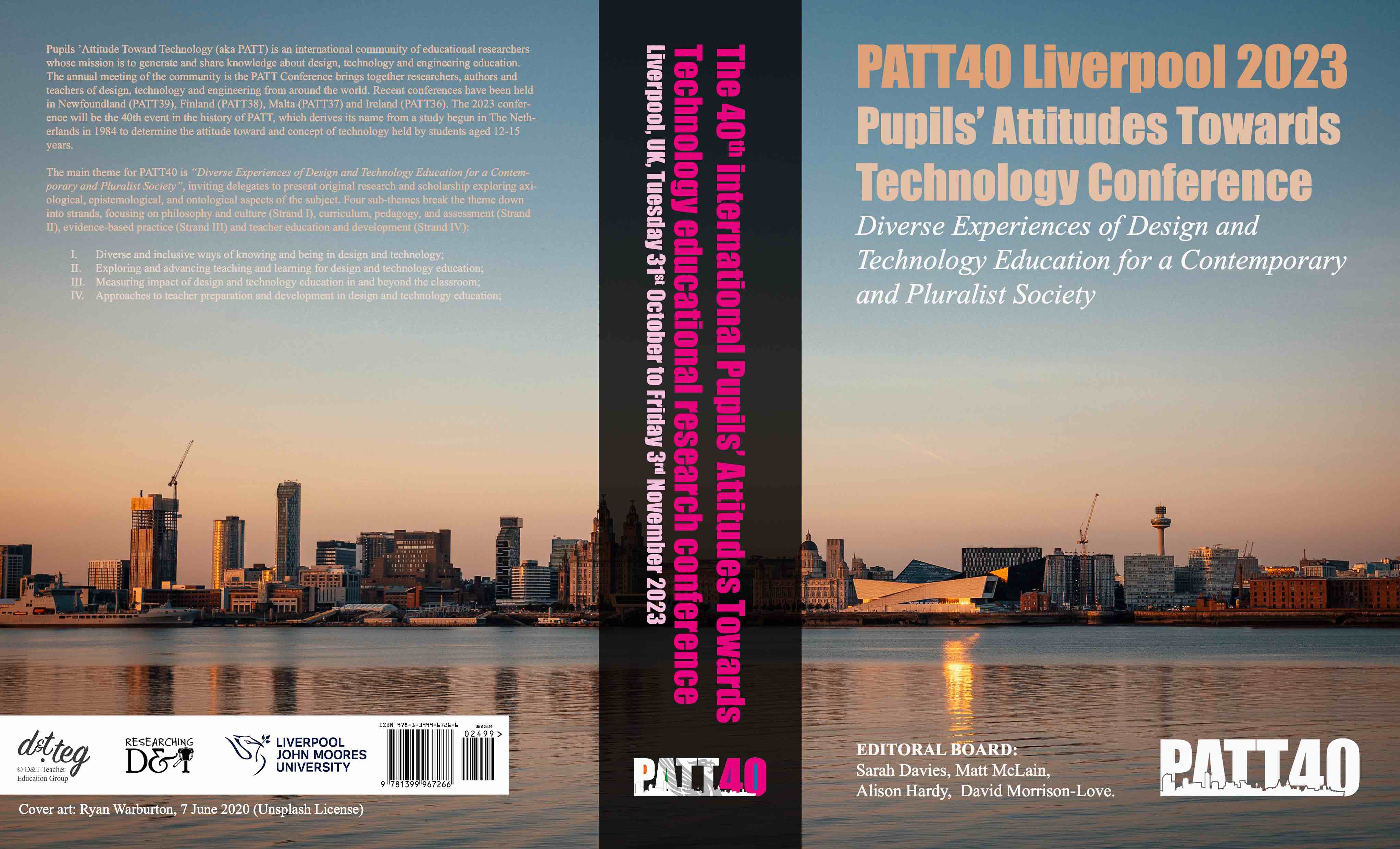 Front Cover of the PATT40 Conference Proceedigns